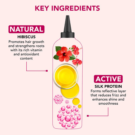 Hibiscus and Silk protein hair oil with Castor Oil | 6.7 fl oz