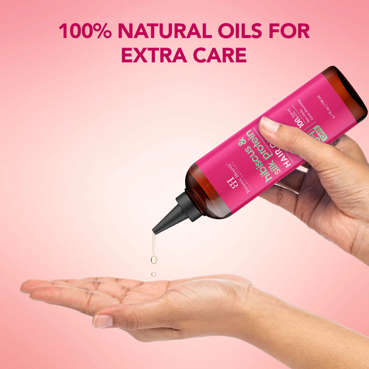 Hibiscus and Silk protein hair oil with Castor Oil | 6.7 fl oz