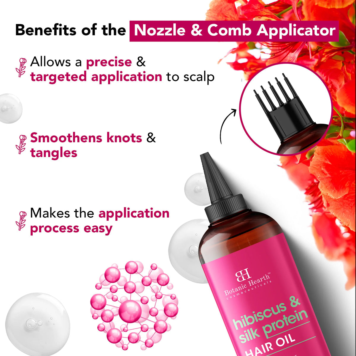 Hibiscus and Silk protein hair oil with Castor Oil | 6.7 fl oz
